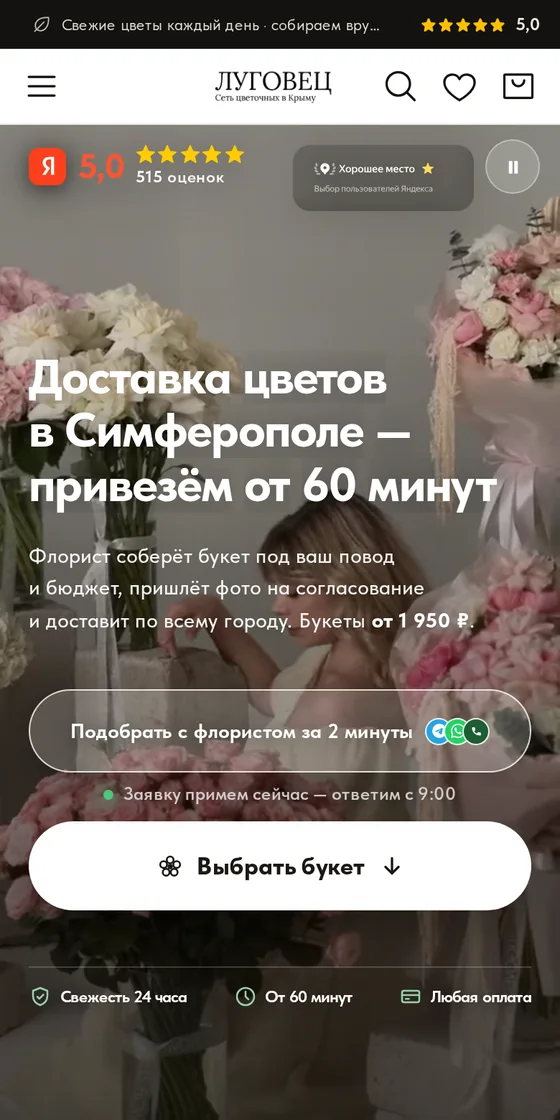 Сайт на телефоне